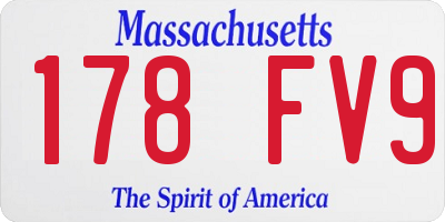 MA license plate 178FV9