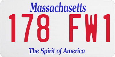 MA license plate 178FW1