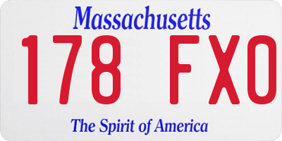 MA license plate 178FX0