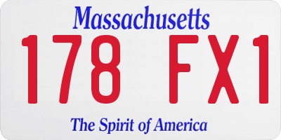 MA license plate 178FX1