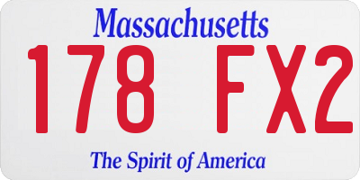MA license plate 178FX2