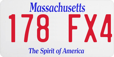 MA license plate 178FX4