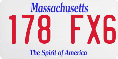 MA license plate 178FX6