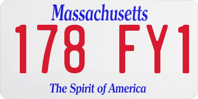 MA license plate 178FY1