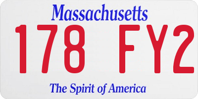 MA license plate 178FY2