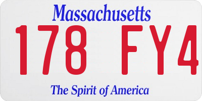 MA license plate 178FY4