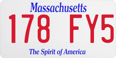 MA license plate 178FY5