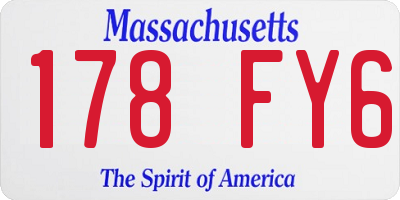 MA license plate 178FY6