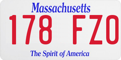 MA license plate 178FZ0