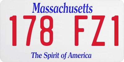 MA license plate 178FZ1