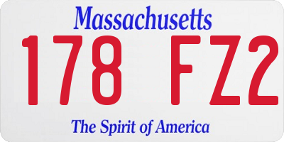 MA license plate 178FZ2