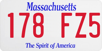 MA license plate 178FZ5