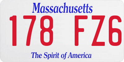 MA license plate 178FZ6
