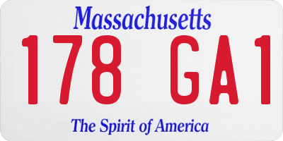 MA license plate 178GA1