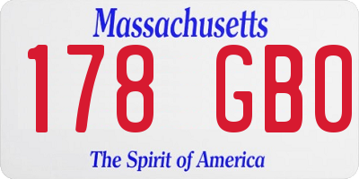 MA license plate 178GB0