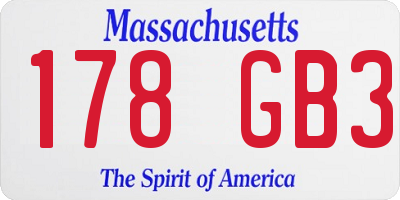 MA license plate 178GB3