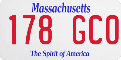 MA license plate 178GC0