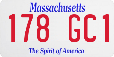 MA license plate 178GC1