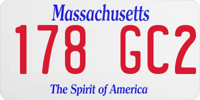 MA license plate 178GC2