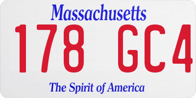 MA license plate 178GC4