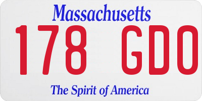 MA license plate 178GD0