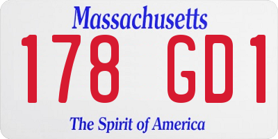 MA license plate 178GD1