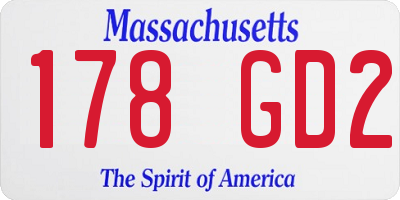 MA license plate 178GD2