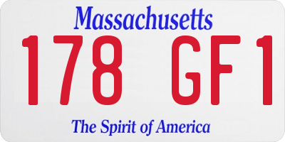 MA license plate 178GF1