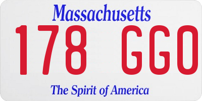 MA license plate 178GG0