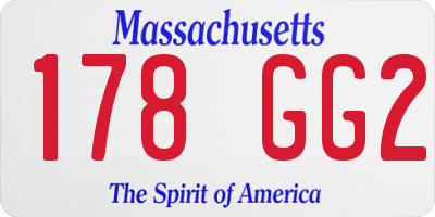 MA license plate 178GG2