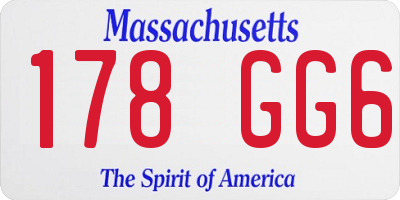 MA license plate 178GG6