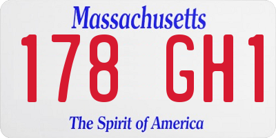 MA license plate 178GH1