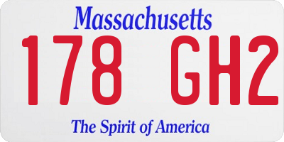 MA license plate 178GH2