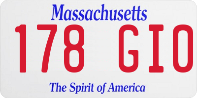 MA license plate 178GI0