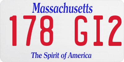 MA license plate 178GI2