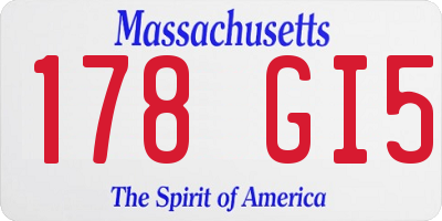 MA license plate 178GI5