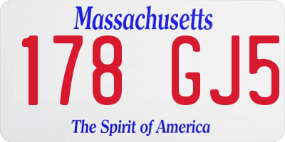 MA license plate 178GJ5