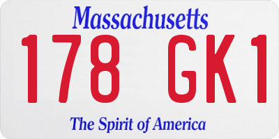 MA license plate 178GK1