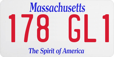 MA license plate 178GL1