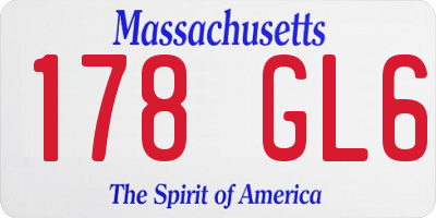MA license plate 178GL6
