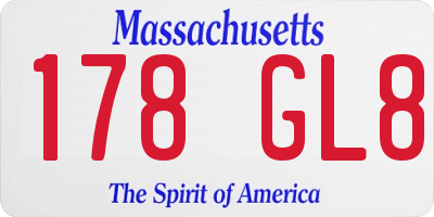 MA license plate 178GL8