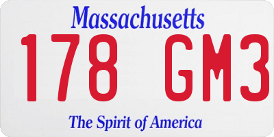 MA license plate 178GM3