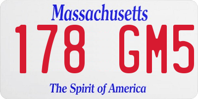 MA license plate 178GM5