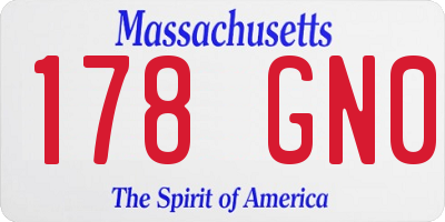 MA license plate 178GN0