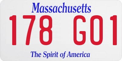 MA license plate 178GO1