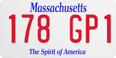 MA license plate 178GP1