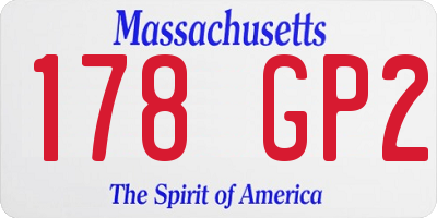 MA license plate 178GP2