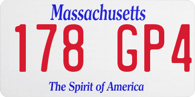 MA license plate 178GP4