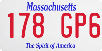 MA license plate 178GP6