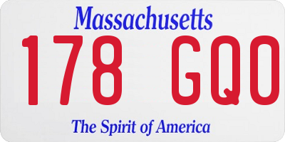 MA license plate 178GQ0